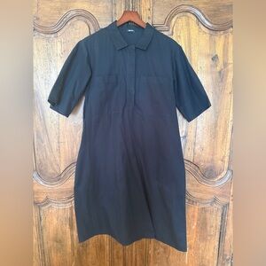 Jil Sander Dark Navy Collared Midi Dress Size 40